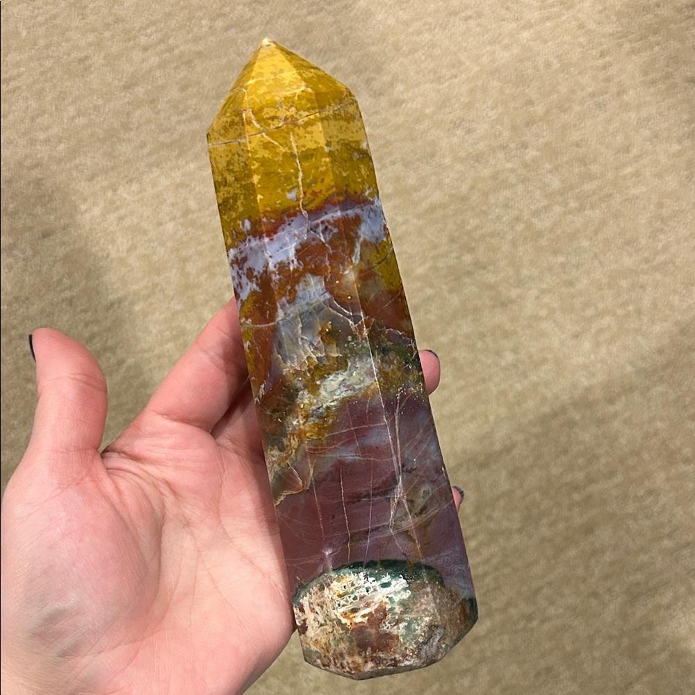 Ocean Jasper Multicolor Crystal Tower